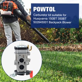 Powtol 150BT Carburetor Tune Up Kit for Husqvarna 150BT 350BT BT150 Leaf Blower RedMax EBZ8500 EBZ8000 EBZ8050 Leaf Blowers Replace 502845001 WYA-44 Carb