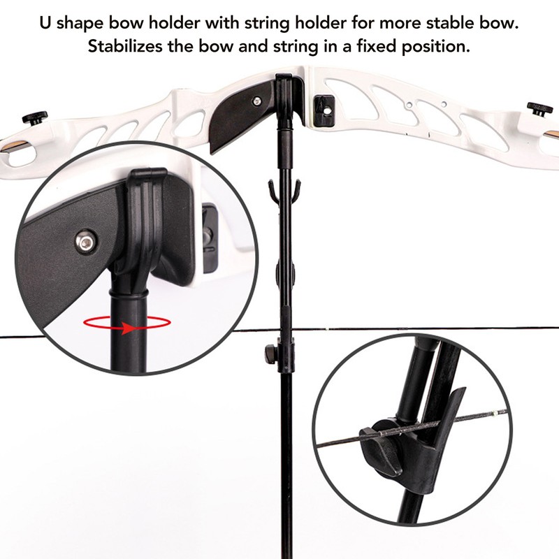 Folding Archery Bow Stand Fiber Glass Multi Directional Adjustable Bow