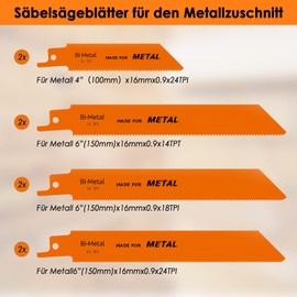 Philtool Reciprocating Saw Blades Set of 36, Saw Blades Reciprocating Saw Made of Carbide Steel and Bi-Metal, Saw Blade for Wood and Metal with Storage Bag Universal Saws