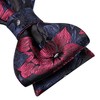 Dubulle Self Tie Burgundy Blue Bow Ties and Lapel Pin