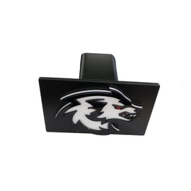 Wolf Head Metal Trailer Hitch Cover for 2'' Towing Rear Receiver Plug Cover SUV Pickup Trucks White
