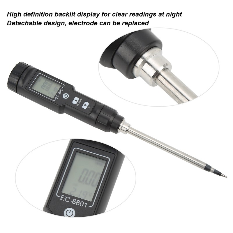 EC‑8801 Digital Soil Detector with Backlight EC Conductivity Temperature Tester