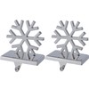 Set of 2 Snowflake Christmas Stocking Holders for Mantle-Snowflake Christmas