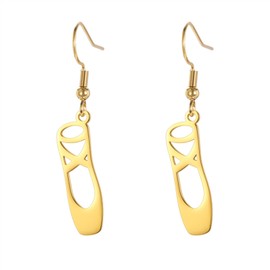 PDOUSELF Ballet Slipper Dangle Earrings for Women Ballet Dance Stud Earrings Gift, Dance Jewelry Gift for Dance Teachers (Gold)