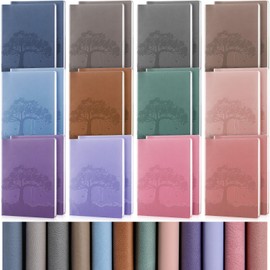TaoBary 24 Pcs A5 PU Leather Journals Bulk Colorful Tree Lined Journal Notebook Soft PU Leather Cover Ruled Writing Notebook for Writing Office School Business (Classic Colors)