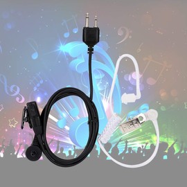 Asixxsix Manos Libres PTT Cancelación de Ruido encubierta 2 Pines Auricular de Radio bidireccional, Auriculares de Radio, Dispositivo de Radio Comunicación Manos Libres para Modelos ICOM de 2 Pines