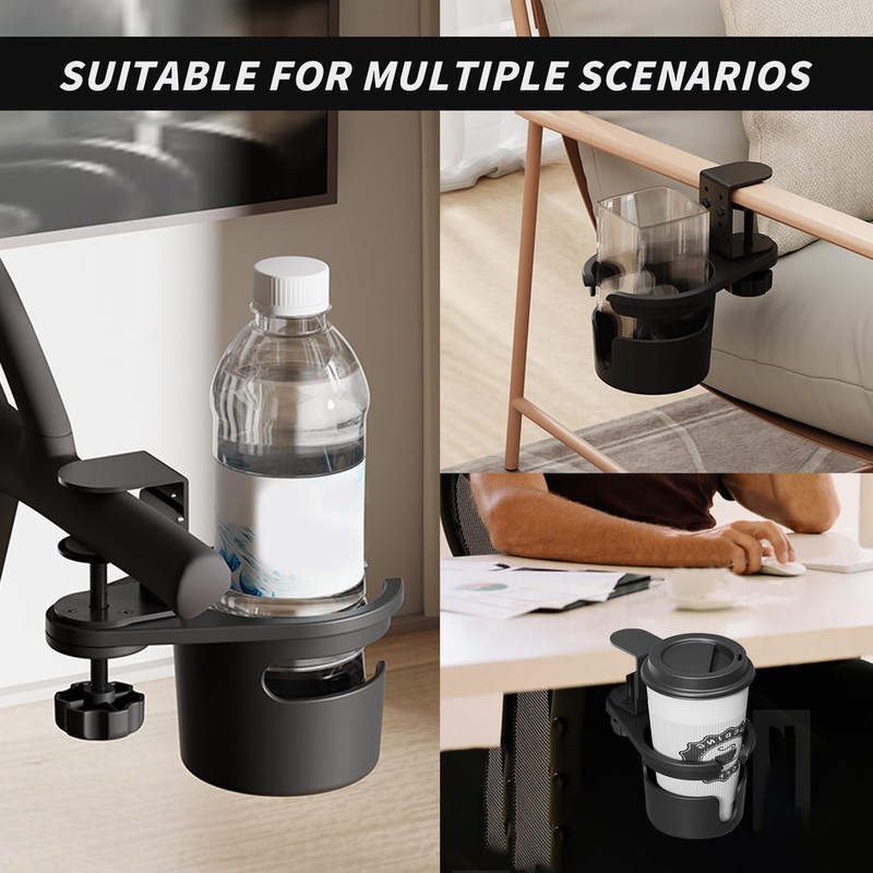Drink Holder Desk, Cup Holder Table Anti Spill, 360 Degree