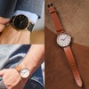 sourcing map Dark Blue Genuine Leather Band 10mm Width, Flat