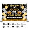 Black Gold Birthday Backdrop for Men A Cold One for