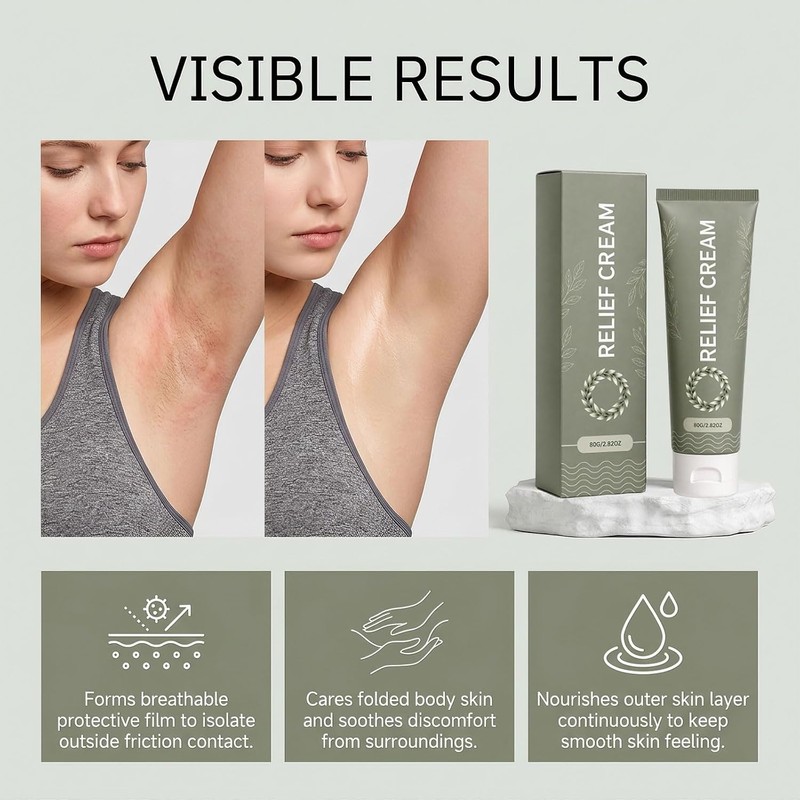 2PC Skin Fold Care Relief Cream for Chafing and Friction