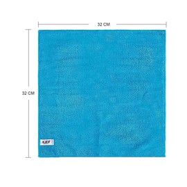 KAV 40 x 40 cm Microfiber Towel for Cleaning - Reusable, Ultra Absorbent, Lint Free, Multipurpose for Cars, Kitchen, Dishes, Windows and More - 4 Pack in Bright Colours