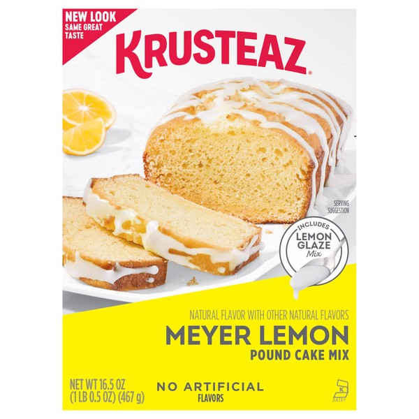 Krusteaz Meyer Lemon Pound Cake Mix with Lemon Glaze (16.5 Ounce (Pack of 2))