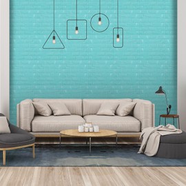 30PCS 3D Wall Panels Peel and Stick Faux Brick Wallpaper Blue Self Adhesive Foam Brick Paneling Faux Stone Wall Panels (30PCS, Blue)