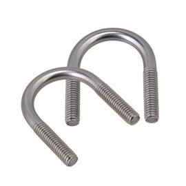 CNBTR U-Bolt Screws Saddle Nuts 304 Stainless Steel Silver M6 U-Bolt U-Screw Suitable for Pipeline Pack of 5 (M6x22mm)