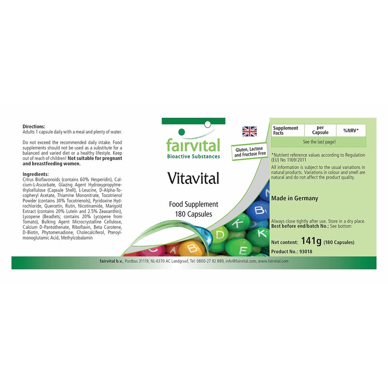 Fairvital Vitavital - 180 Capsules - High Dose - Multivitamin