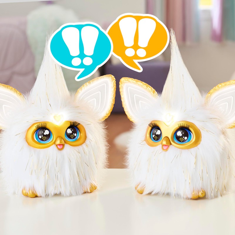Hasbro Furby Gold Glam Interactive Plush Toy with Voice Control,