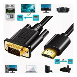 GOMITA Cable Adaptador Convertidor Macho A Macho Hdmi A Vga Reproducción Simultánea De Audio Y Video Gomita