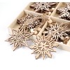HOUISM 24pcs Christmas Snowflakes Ornaments Wooden Tree Hanging Decorations Rustic
