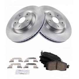 TRQ Front Brake Pad & Rotor Kit Brake Pads Brake Rotor Ceramic Compatible with 2019-2021 Subaru Forester