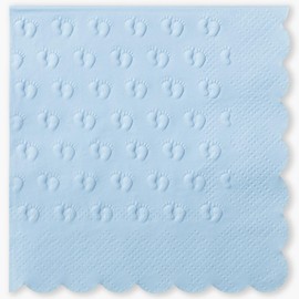 Crisky - Servilletas para baby shower para niño, paquete de 50 servilletas azules con estampado en relieve (3 capas) para decoración de baby shower, servilleta de papel desechable y no se rompen