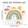 SMAOSTORE Wall Sticker, Rainbow, Cloud, Sun, Stylish, Rainbow, Rainy Season,