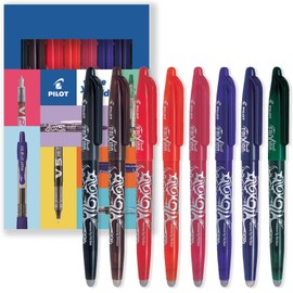Pilot Frixion Heat/Friction Erasable Rollerball Pen FR7 - Medium Line 0.7mm Tip Nib - Range Pack - Cardboard Wallet Gift Pack of 8
