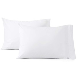 MICROPUFF White Queen Pillow Cases, Soft Brushed Microfiber & Wrinkle Free, White Pillow Cases Queen Size Set of 4 (20x36)