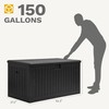 DWVO 150 Gallon Double-Wall Deck Box, XL Large Resin Outdoor
