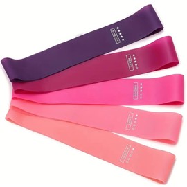 Resistance Bands Exercise Bands Set Of 5 Stretch Latex Loop Workout Bands With 5 Strength Levels Gym Equipment Home Workout Yoga Pilates (Morndi)