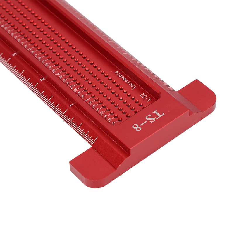 TS-8 Woodworking Hole Ruler Aluminum T shaped Measuring Tool Mini