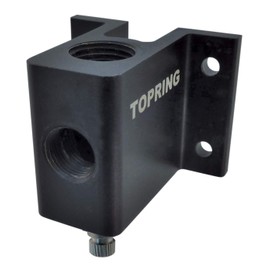 TOPRING 47.601 NPT Wall-Mounted Compressed Air Manifold with Drain, 1/2(F) NPT Top and 3/8(F) NPT Front Port, Anodized Aluminium with mounting Holes, 262 PSI, Series 47