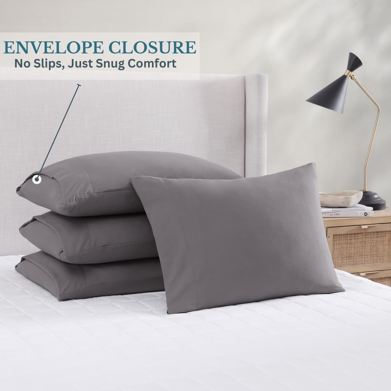 Casa Platino 4 Pack Pillow Cases - Standard Size 50x75