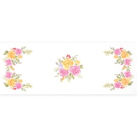 Trimits Printed Cross Stitch Kit - Table Runner - Includes, Printed Fabric, Threads, Needle & Instructions, 40 x 100cm, Floral Bouquet