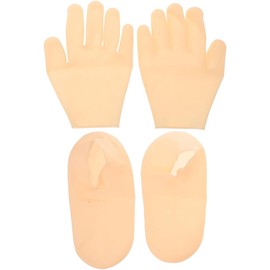 Guantes Hidratantes Para Manos Y Calcetines Hidratantes Para Pies Secos Exfoliantes Y Suaves Con Forro De Gel De Silicona Ideal Para Tratamiento Nocturno Y Cuidado Profundo