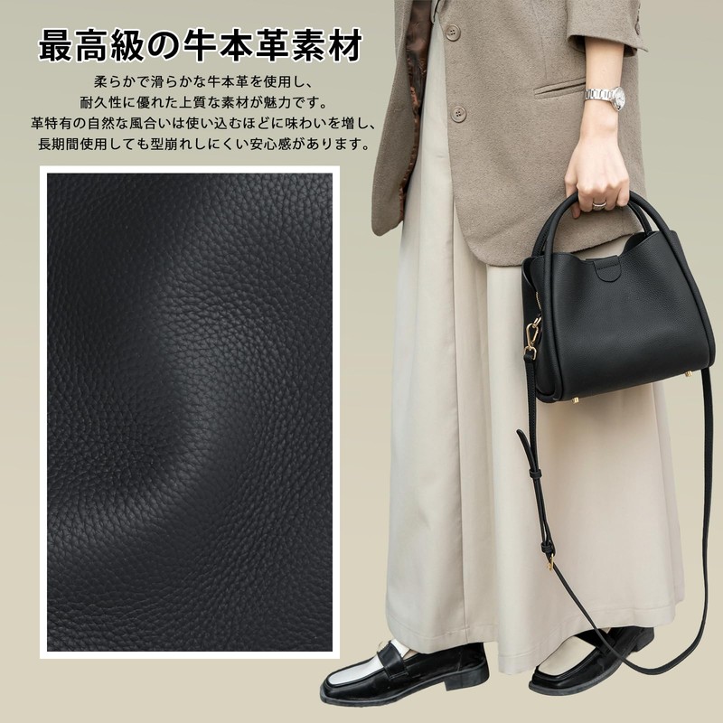 imeetu Women's Shoulder Bag, High Quality Genuine Leather, 3-Way Handbag,