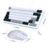 Snpurdiri Wired Keyboard and Mouse Combo,81 Keys Compact Mechanical Keyboard,Retro
