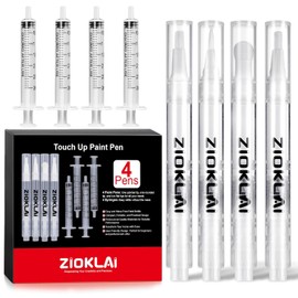 Touch Up Paint Pen 8PCS Set 4 Paint Touch Up Pens Fillable with Pointed, Round & Flat Tips Brushes Ideal for Wall Repair Window Wood Furniture Cabinet