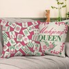 Fjfz Chinese Mahjong Queen Decorative Throw Pillow Covers 18 x