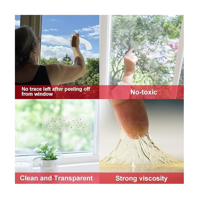 N/A Mosqueda Window Fly Traps, Sticky Fly Traps for Indoors,