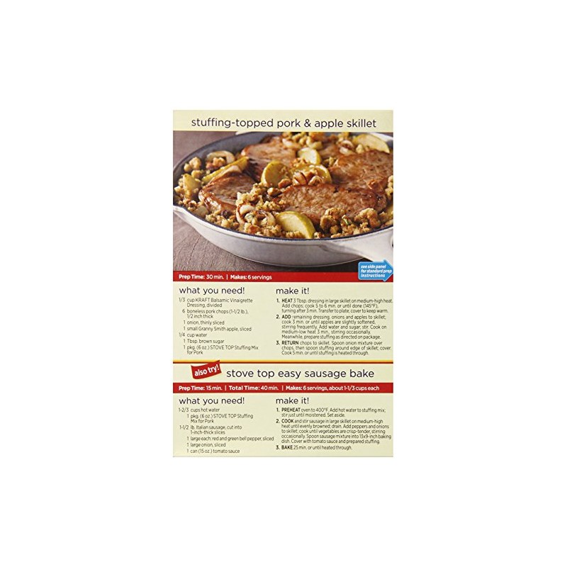 Stove Top Stuffing Mix for Pork 6 oz (Pack of