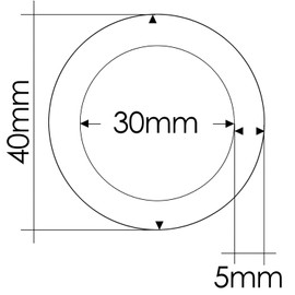 Set of 5 – Stainless Steel, Stainless Steel, Ring Made of Steel Diameter External 40 mm Inner Diameter 30 mm, Material Thickness: 5 mm, Non-Rust Stainless Steel, Perfect for use with Paracord 550 to work with, Welded, Shiny Silver, Ganzoo