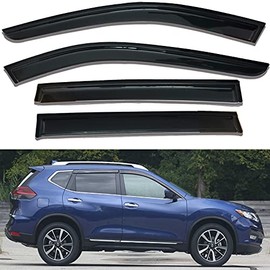 Sun Rain Guards Vent Shade Side Window Visors Wind Deflectors for Nissan Rogue 2014-2020