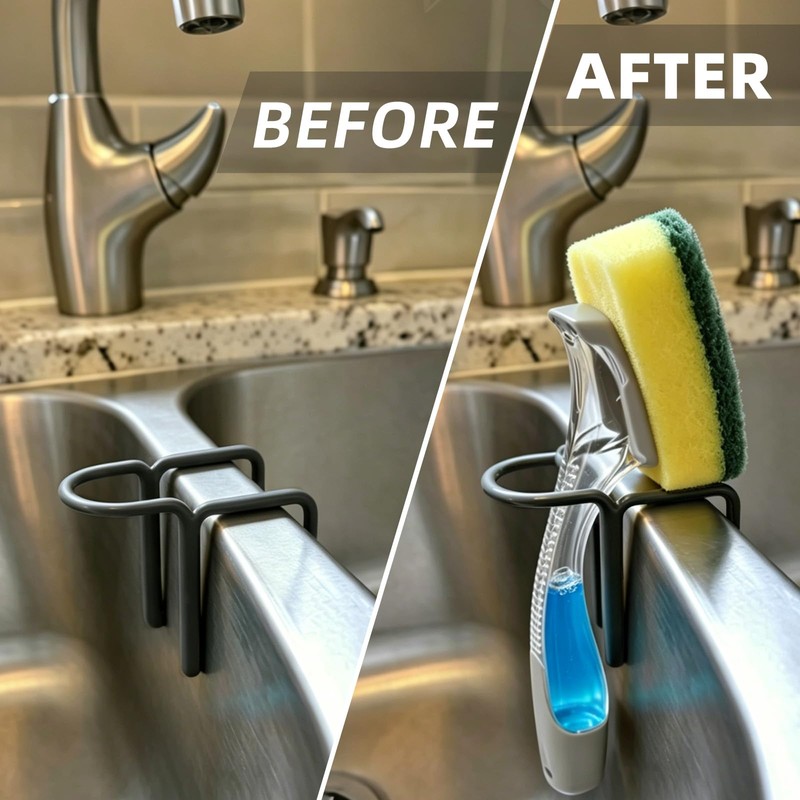 2 Packs Kitchen Sink Brush Holder, Rustproof Waterproof Dish Wand