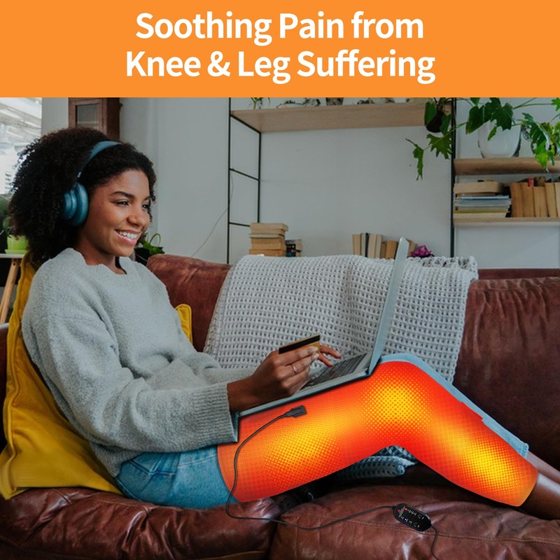 Leg Heating Pad for Pain Relief, Electric Knee Heating for