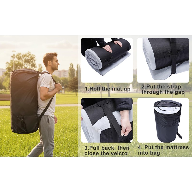 TokSay Foam Camping Mattress - Portable Roll Up Sleeping Pad