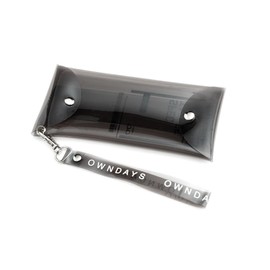 OWNDAYS CASE001-2S Women's Glasses Case, Slim, Stylish, Clear, Cute, Lightweight, Black