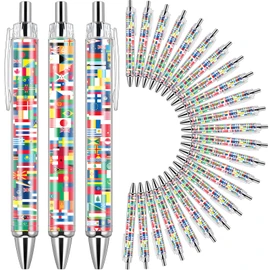 Janlaugh 200 Pcs International Flag Pens Around The World Multicultural Country Flags Ballpoint Pens Bulk Gifts for Students School Classroom Prizes Office Work Employees Coworkers Team Staff