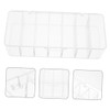 TEHAUX 2pcs Transparent Cable Organizer Box Multi Grid Storage with