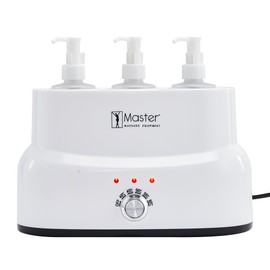 Master Massage 3-Bottles Massage Oil, Lotion, Cream Warmer Heater with Empty Bottles- Massage Cream Heating Device- Salon SPA Massage Body Therapy, White