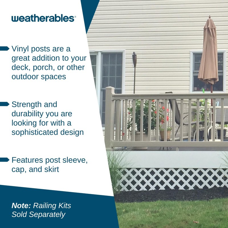 Weatherables Vinyl Railing Posts, Vinyl Post Kit 4 in. x